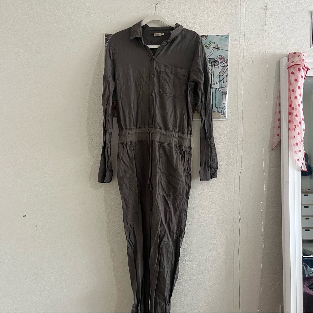 Faherty Olive Utility Jumpsuit (S)